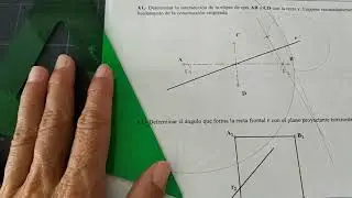 Intersección de recta con elipse. Ejercicio A1 EVAU Extraordinaria 2021. Dibujo Técnico. Madrid.