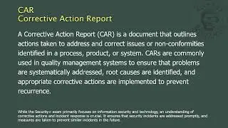 CAR - Corrective Action Report