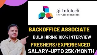 3i Infotech hiring for Backoffice associate😍|Backoffice jobs for freshers|3i Infotech latest job