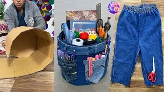 Denim Basket Tutorial with old Jeans