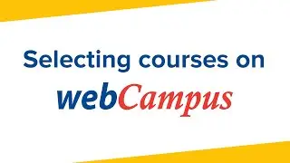 Selecting courses on webCampus