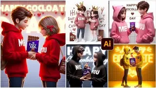 How to Create Ai 3D Happy Chocolate Day Couple Name Image 🍫 Bing Image Creator - SABIR BRO