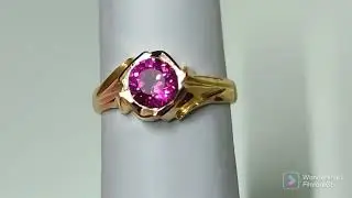 gold jewelry pink stone ring. with wait 5grms.