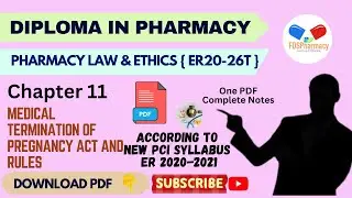 Chapter 11 Medical Termination of Pregnancy Act and Rules | D.Pharma 2nd Year 2025 | Complete Notes