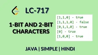 1-bit and 2-bit Characters | Leetcode 717 | Java  | Hindi