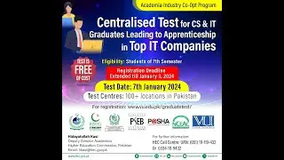 Free Test - Do not miss your chance to bag an apprenticeship at the Top IT companies in Pakistan