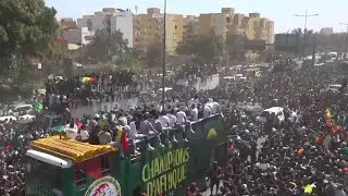 Senegal celebrates the men’s soccer championship title in the African Cup of Nations