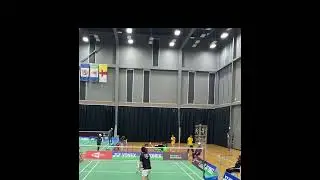 Excellent Net Exchanges Brian Yang vs Eddie Huang #badminton#sports #shorts #羽毛球  #badmintonlovers