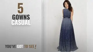 Top 10 Gowns Casual [2018]: Vaidehi Creation Women's Casual Deep- Round Neck Sleeveless Wedding