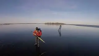 Skyllermarks skridskor. &Aring;kning p&aring; havsis utanf&ouml;r G&auml;vle