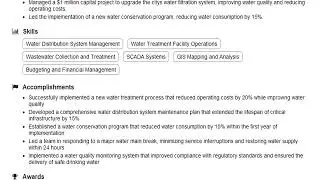 How to Create a Waterworks Supervisor Resume in 2 Mins | ResumeGemini