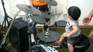 Sean plays drums