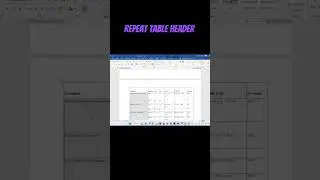 Repeat table header in msword #msoffice #tips #foryou