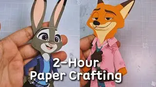 Work With Me | 2-Hour Paper Crafting ASMR | Zootopia Fan Art