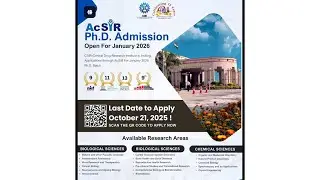 ACSIR Ph.D. admission Jan 2026