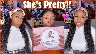 #Elfinhair Review💟 Glueless Headband Wig Install | Deep Wave Hair 24Inch | She's Pretty~