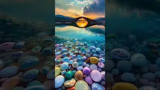 Nature&rsquo;s Gaze:A Rock&rsquo;s Eye Reflection&AI-Crafted Pebbles by the Shore🌊👁️✨Where Earth Meets Algorithm