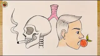 how to draw | dibujo | dessiner | no smoking drawing  | رسم سهل | رسم | رسم اليوم العالمي ضد التدخين