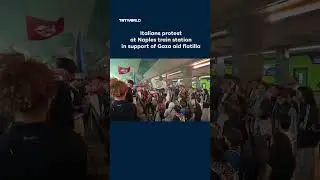 Italians protest at Naples station in support of flotilla