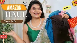 Amazon great freedom festival haul | saree trendy festive wear jewellery  readymade blouse  Wedding