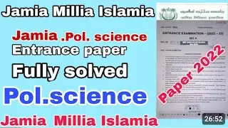 Jamia B.a political science/B.a Programme 2022-23 previous year question paper Fully solved jmi