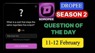 Dropee Season 2 Question of the day 11 February | Dropee Question of the day | Dropee Daily Question