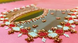 net cloth aari work blouse design | unique aari work blouse design | bhuvana | tamil