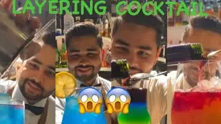 🔥 Layered Cocktails || How to make Layered Cocktail in 60 sec 😱 #cocktail  #vlog  #romibartender