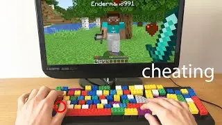 I played Minecraft with a LEGO KEYBOARD for an Unfair Advantage...