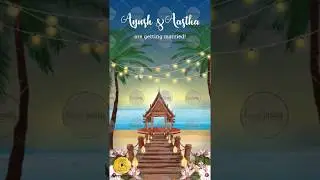 DW03 Hua Hin Destination Beach Wedding Invitation Video Save the Date