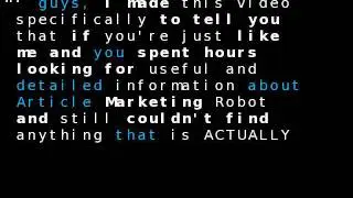 Article Marketing Robot Review