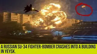 Russian su-34 crash on residential building in the southern city of Yeysk.