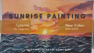 Colourfull sunrise painting tutorial for begginers 🌅🎨 #youtube #art #acrylicscenery #dantdmfanart 