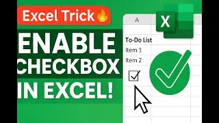 How to enable Checkbox in excel ? ✅