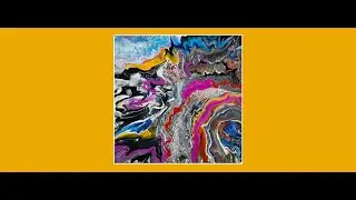 #8860 Paint Pillow in A Dish Pour & Spin Geode Feeling Contemporary Fluid Art 8.16.2022