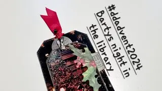 Barty's night in the Scissor Lane library swinging tag #ddadvent2024 @TracieFoxCreative