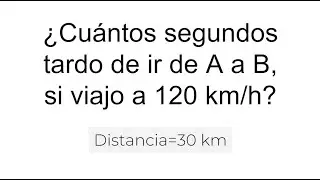 HALLA EL TIEMPO CONOCIENDO VELOCIDAD Y DISTANCIA. Cinemática Básica