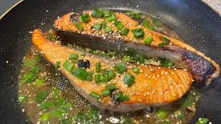 Asian pan seared salmon with rice recipe So easy & tasty! | FullHappybelly