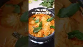 Soup Dumplings in Thai Red Curry Sauce - better than takeout