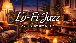 Lo-Fi Jazz for Studying ☕ Cozy Night Room &bull; Focus, Relax & Deep Work (8 Hours)