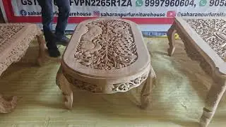 Teakwood centre table unpolished material. Hand working carving low prices factory price... 