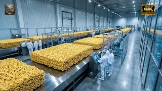 Inside a Modern Instant Noodle Factory: From Wheat Flour to Crispy Dried Noodles (Full Process)