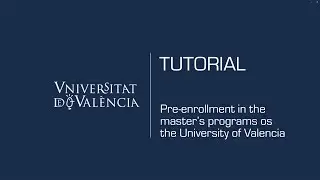 Pre-enrollment Application for Master's Programs at UV