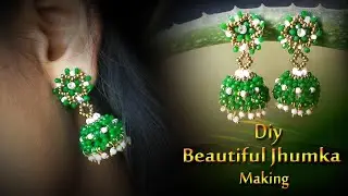 Diy || Latest Beautiful Party wear  jhumka  making || how to make beads &  loreals  jumkas designs