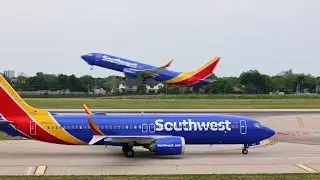 SWA 737 MAX 8 lands in a crosswind at Dallas Love Field (DAL) 18APR2025