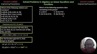 Solved Problems in ALGEBRA 2026 on Linear Equation and Functions