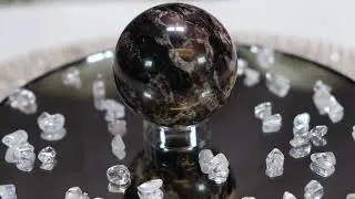 Natural Garnet with Astrophyllite sphere!