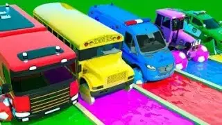 Children's Educational Early Learning Animation: Engineering Vehicles Passing