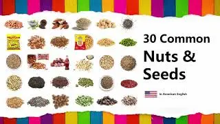 Learn Nuts and Seeds in English (30 Common Names with Spelling)