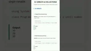 Master C# Arrays & Collections (Complete Guide) | viral C# Short #shorts #fyp #csharp